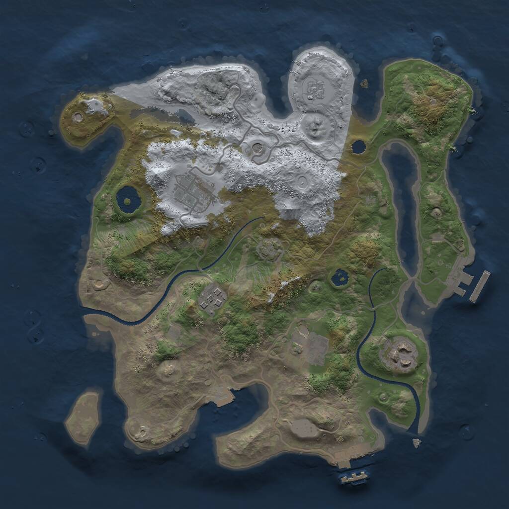 Rust Map: Procedural Map, Size: 3000, Seed: 320097699, 10 Monuments