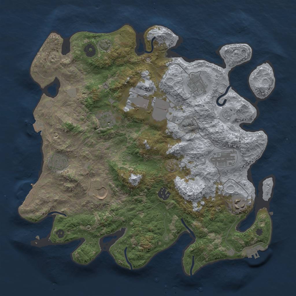 Rust Map: Procedural Map, Size: 3600, Seed: 41225452, 15 Monuments