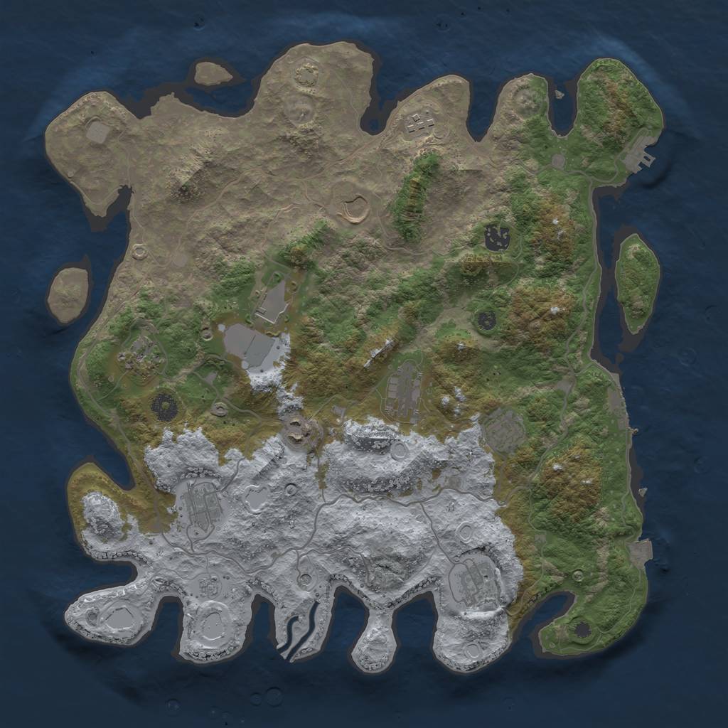 Rust Map: Procedural Map, Size: 4000, Seed: 57391426, 18 Monuments