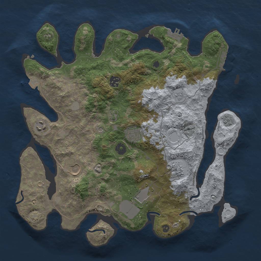 Rust Map: Procedural Map, Size: 3500, Seed: 6559415, 15 Monuments