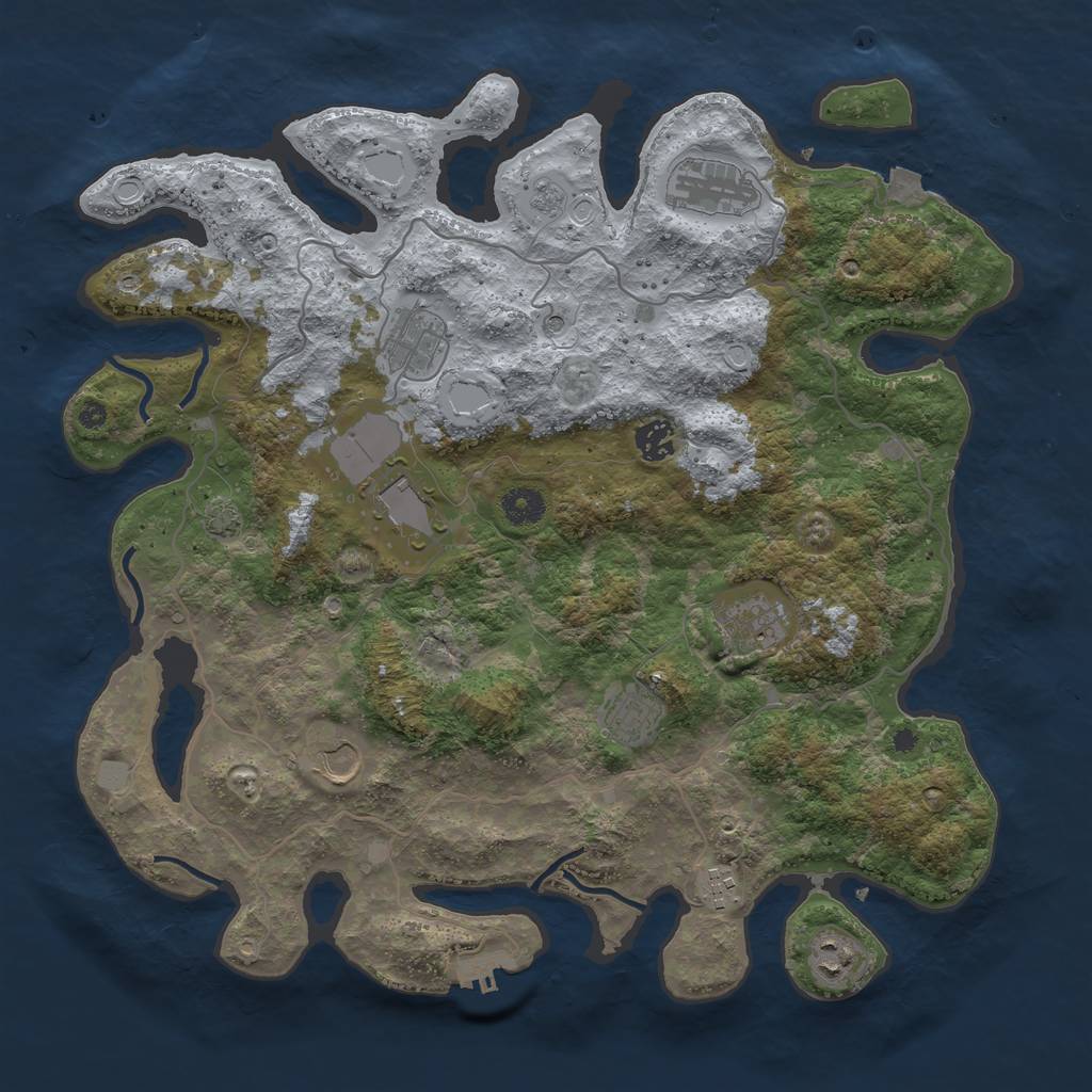 Rust Map: Procedural Map, Size: 4000, Seed: 35243922, 16 Monuments