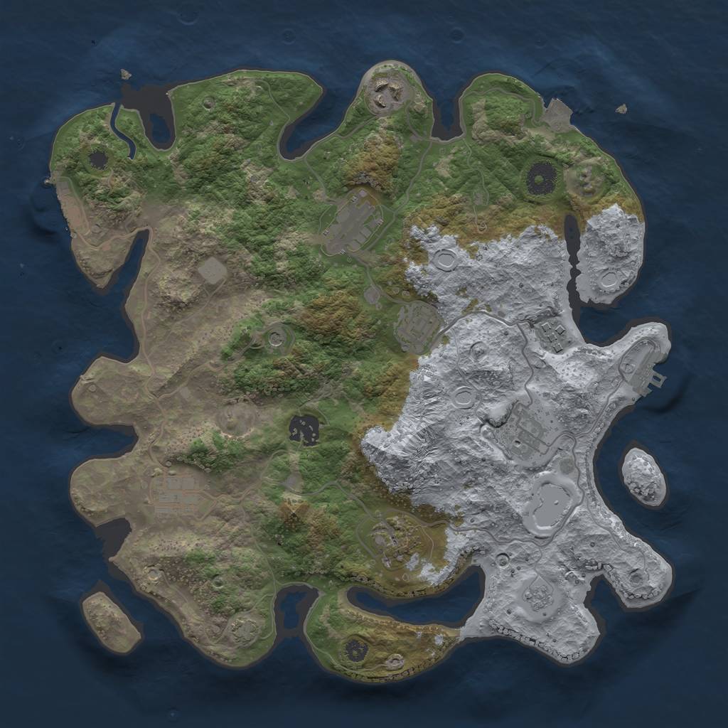 Rust Map: Procedural Map, Size: 3400, Seed: 1831352, 16 Monuments