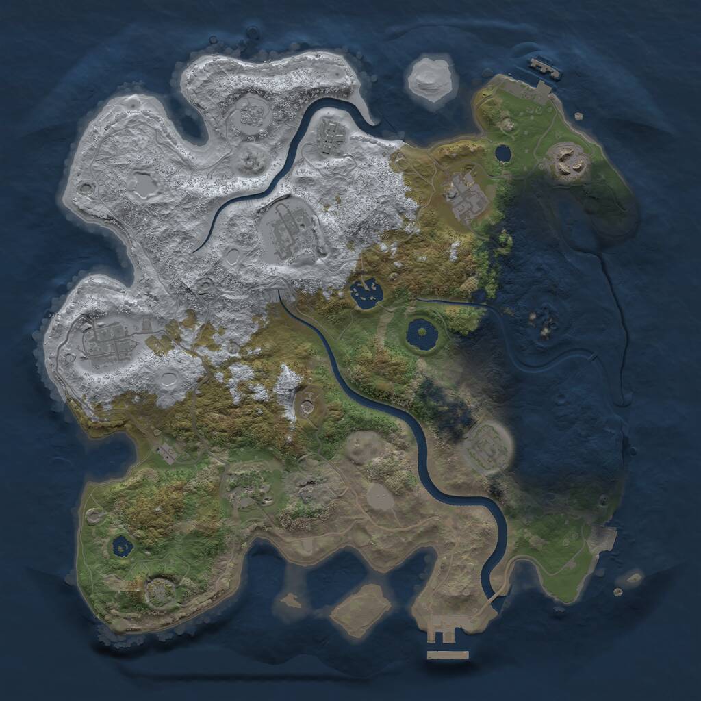 Rust Map: Procedural Map, Size: 3400, Seed: 59879525, 14 Monuments