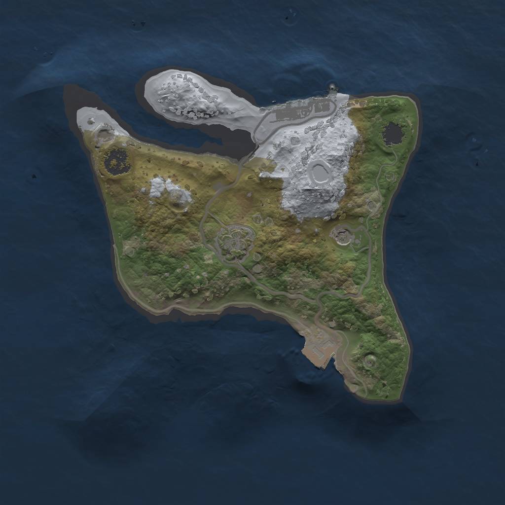 Rust Map: Procedural Map, Size: 2000, Seed: 592020348, 6 Monuments