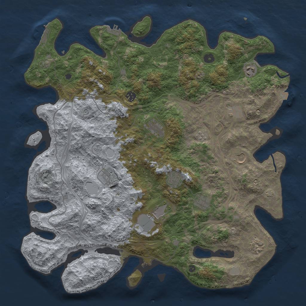 Rust Map: Procedural Map, Size: 4500, Seed: 1337133737, 19 Monuments