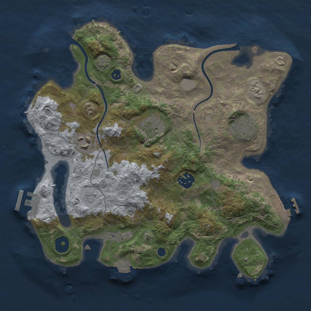 Rust Map: Procedural Map, Size: 3000, Seed: 895421353, 10 Monuments