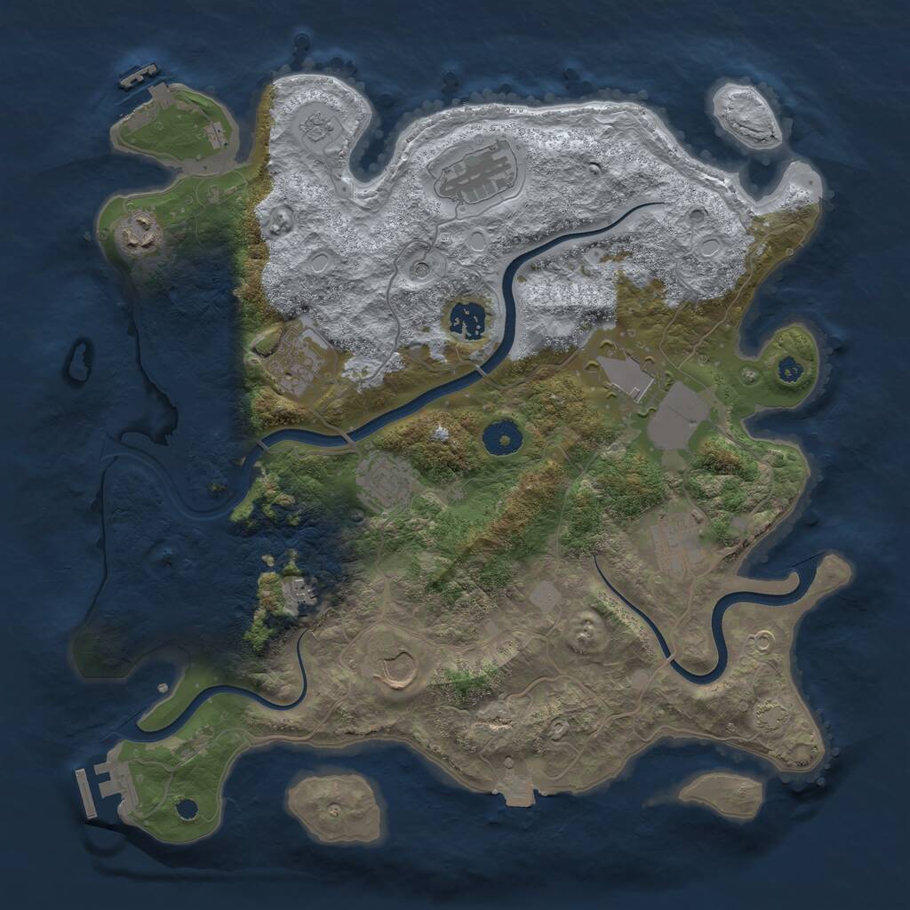 Rust Map: Procedural Map, Size: 3650, Seed: 37219010, 15 Monuments