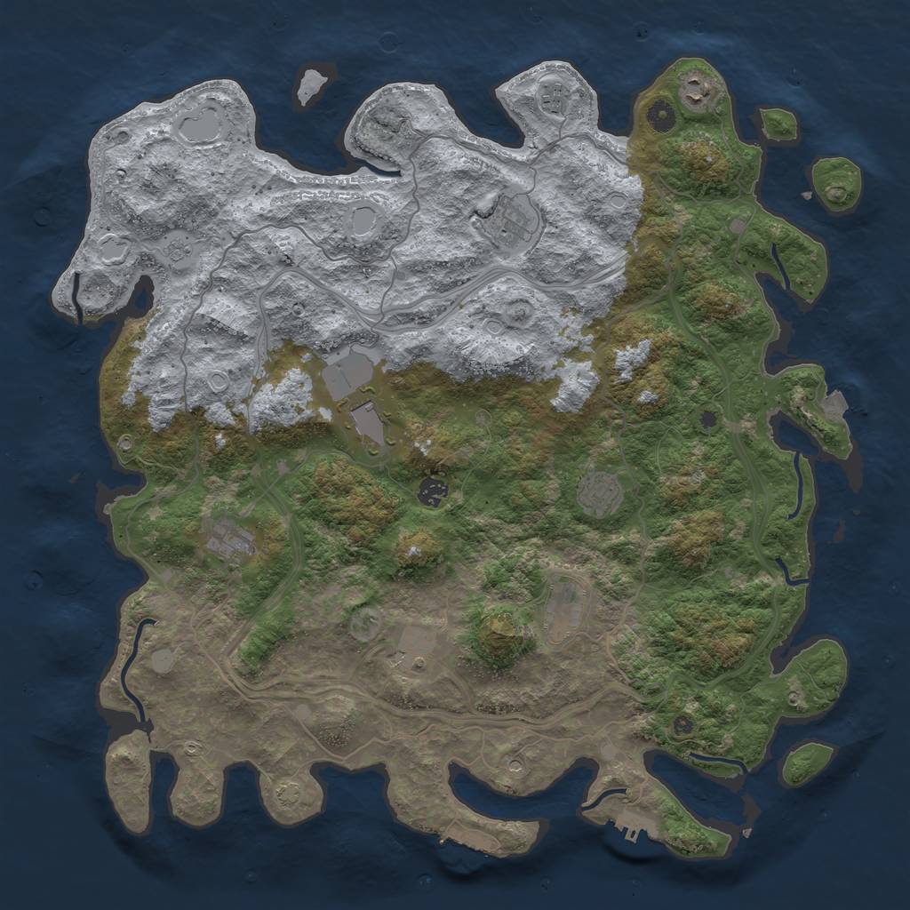 Rust Map: Procedural Map, Size: 4633, Seed: 1496021979, 17 Monuments