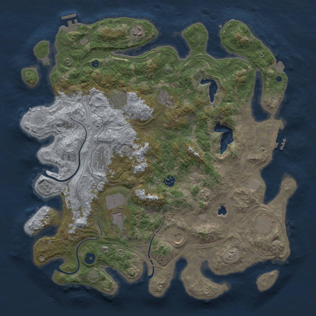 Rust Map: Procedural Map, Size: 4300, Seed: 78398775, 15 Monuments