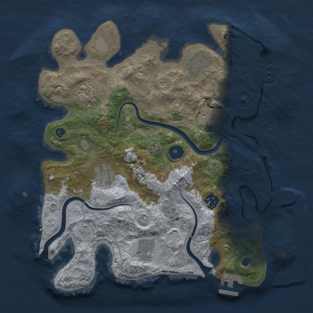 Rust Map: Procedural Map, Size: 3300, Seed: 181038449, 13 Monuments