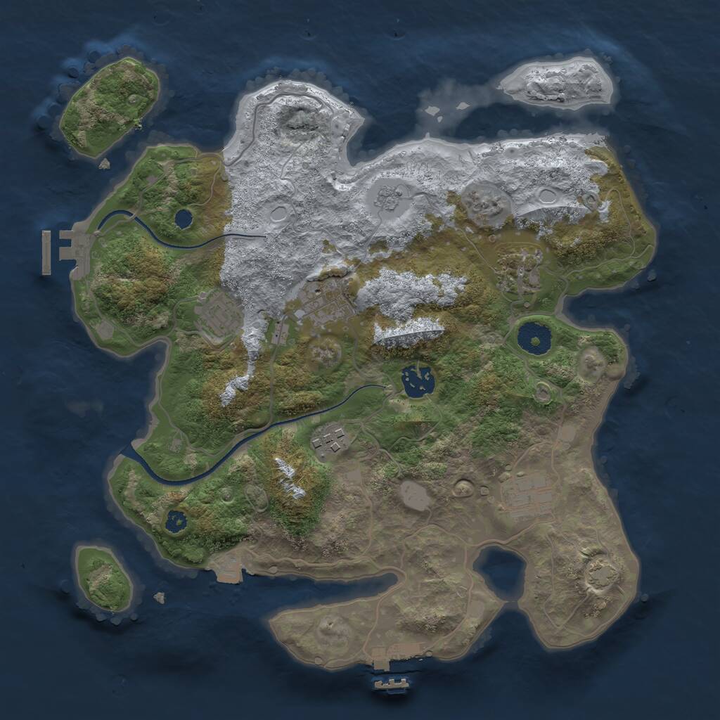 Rust Map: Procedural Map, Size: 3250, Seed: 1424008442, 11 Monuments