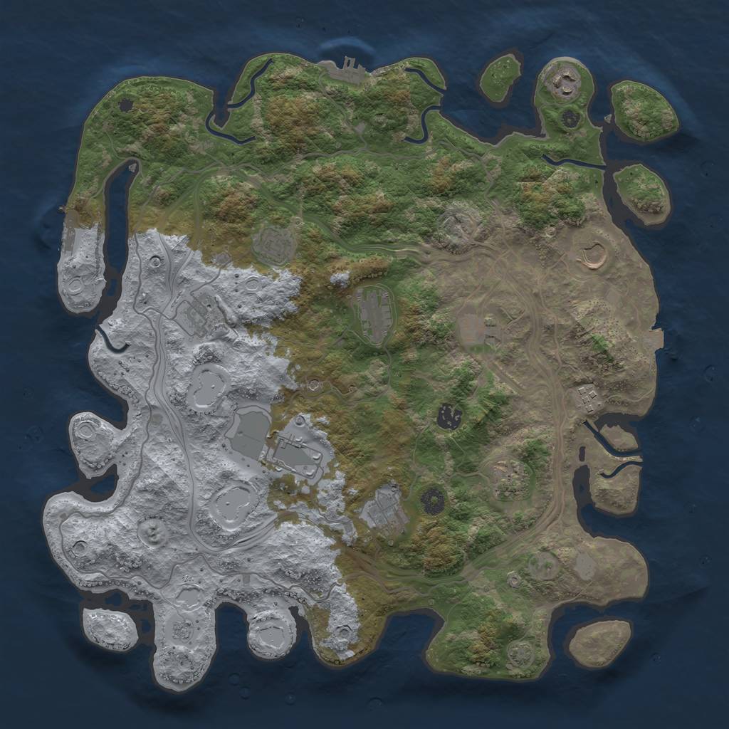Rust Map: Procedural Map, Size: 4250, Seed: 433456909, 19 Monuments