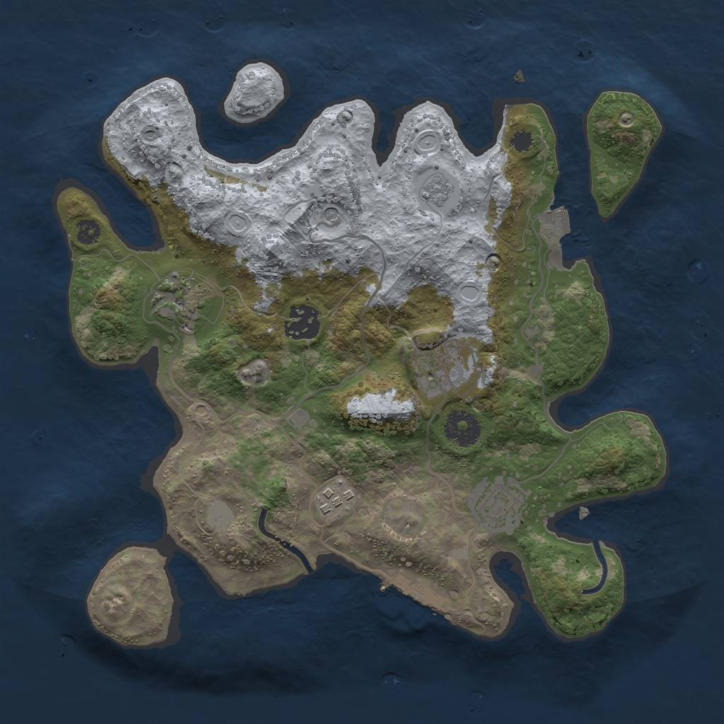 Rust Map: Procedural Map, Size: 3000, Seed: 785431, 11 Monuments