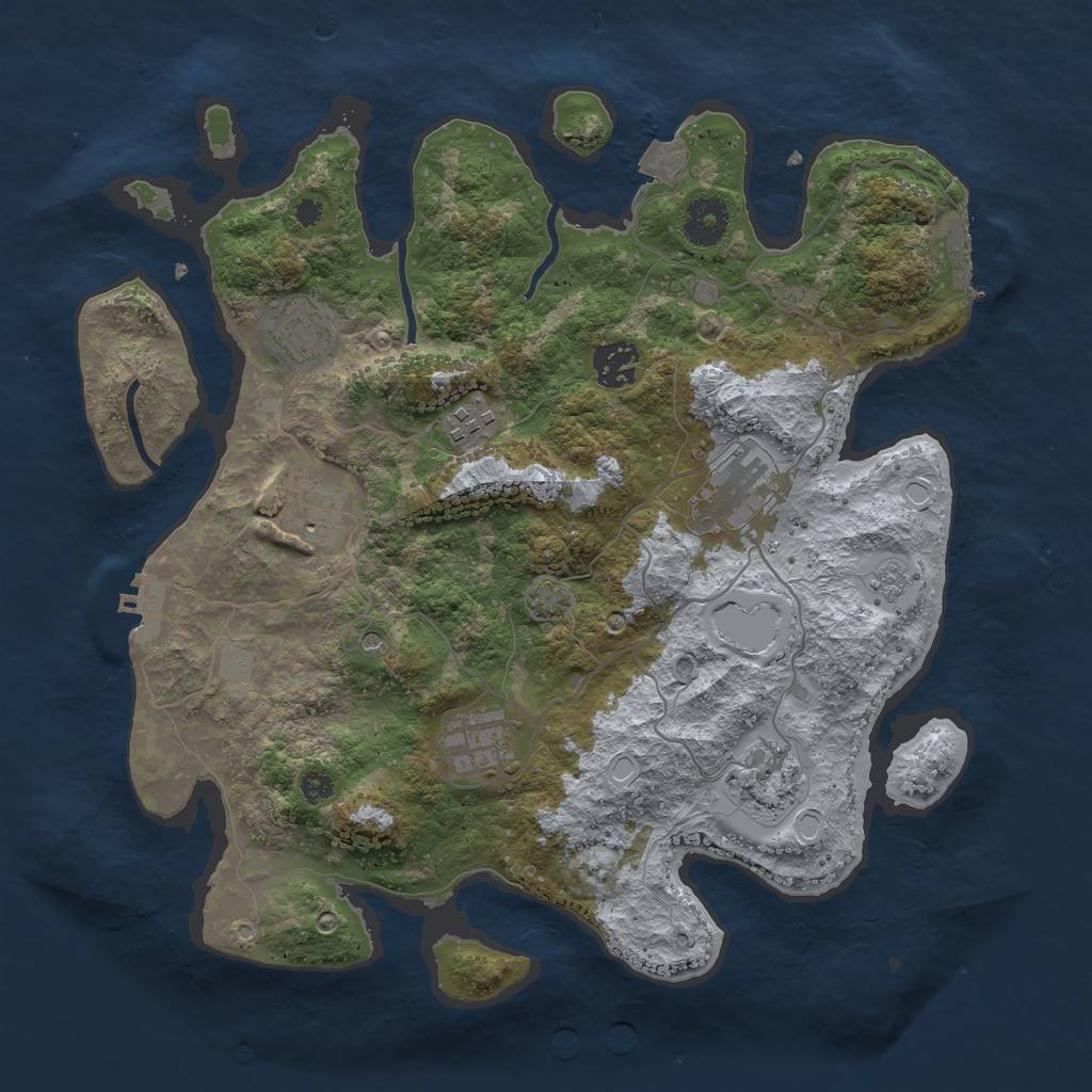 Rust Map: Procedural Map, Size: 3450, Seed: 89985023, 15 Monuments