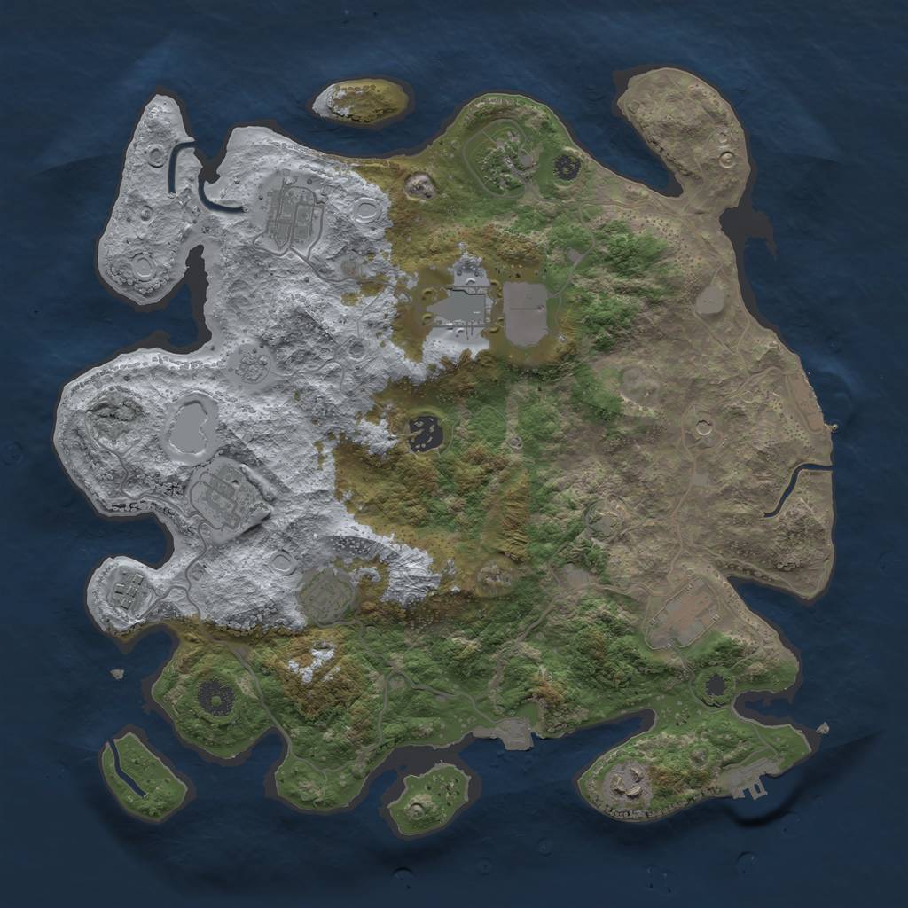 Rust Map: Procedural Map, Size: 3700, Seed: 17958292, 17 Monuments