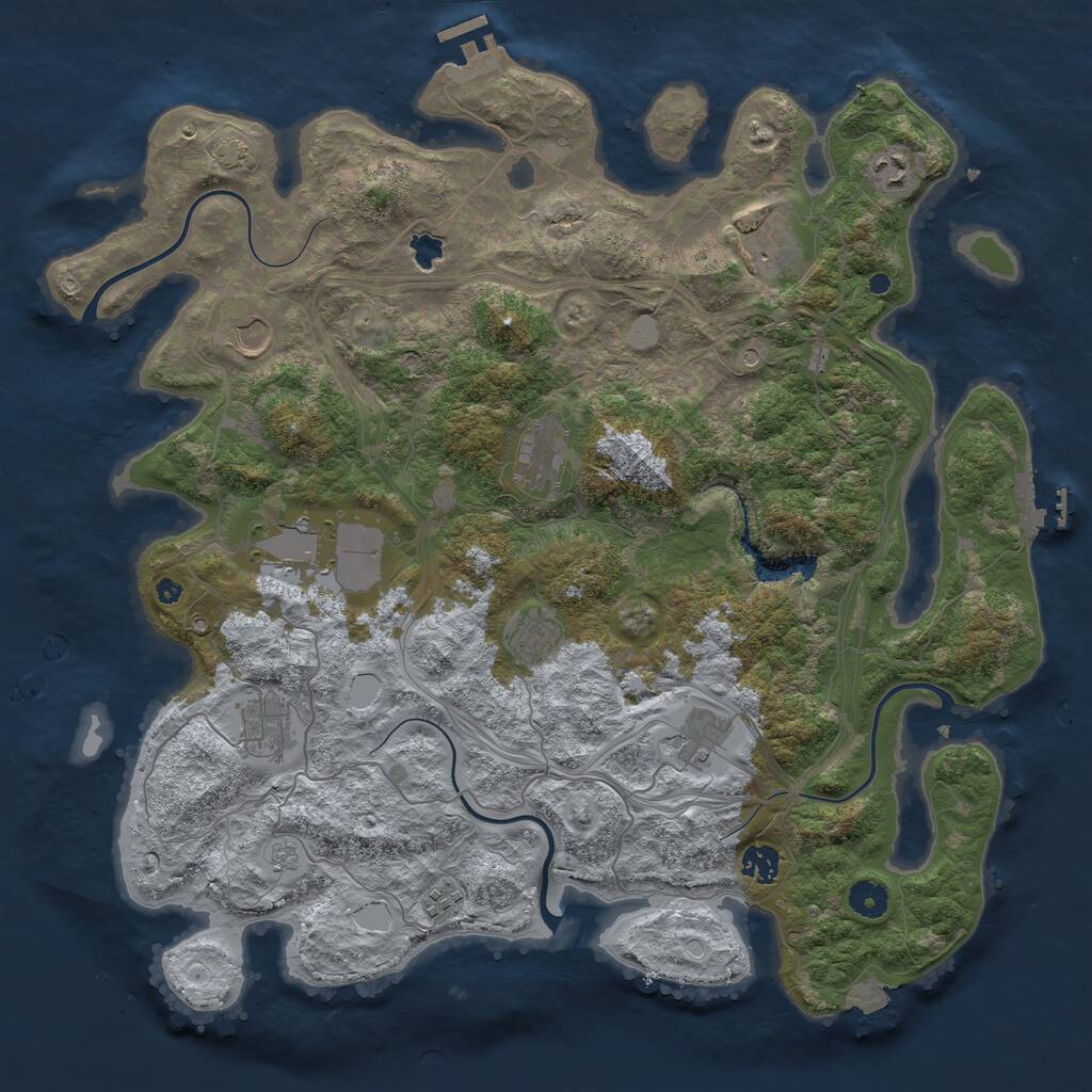 Rust Map: Procedural Map, Size: 4250, Seed: 33157688, 16 Monuments