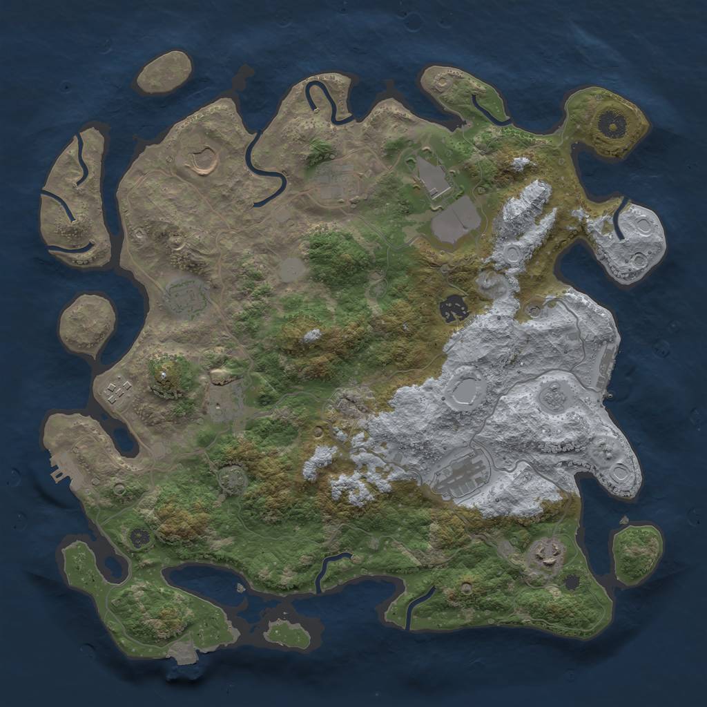 Rust Map: Procedural Map, Size: 3800, Seed: 40426696, 17 Monuments