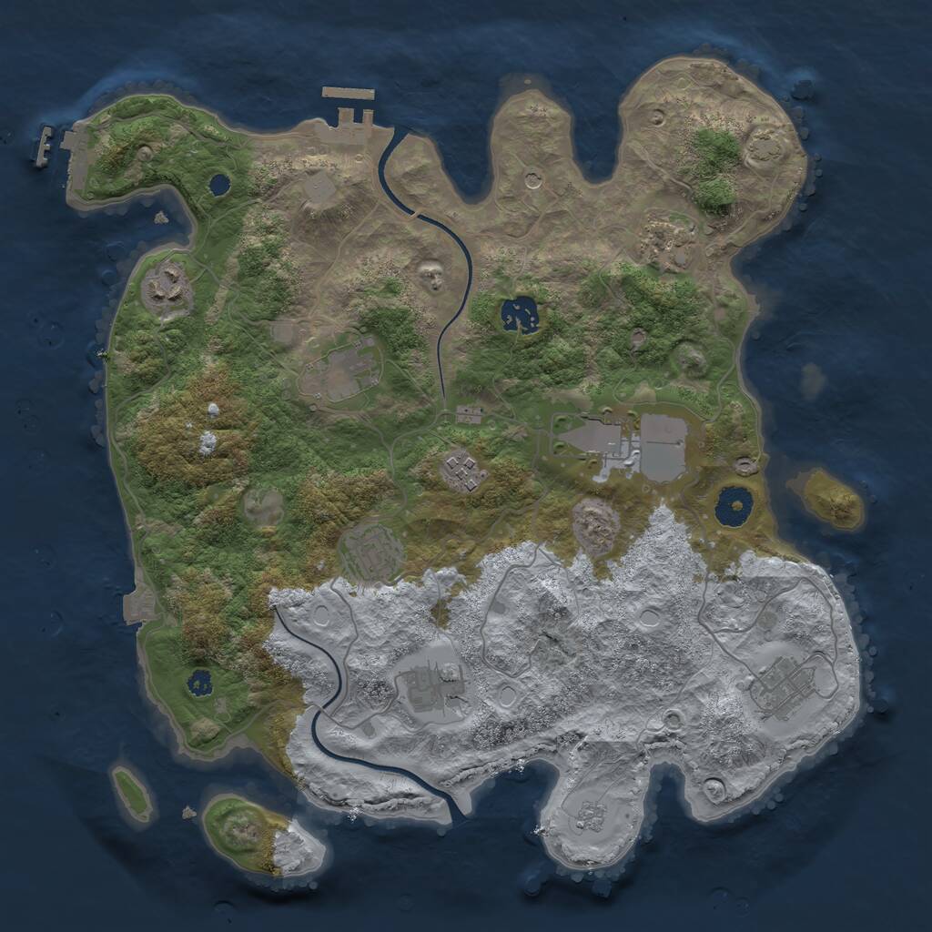 Rust Map: Procedural Map, Size: 3600, Seed: 75692932, 15 Monuments