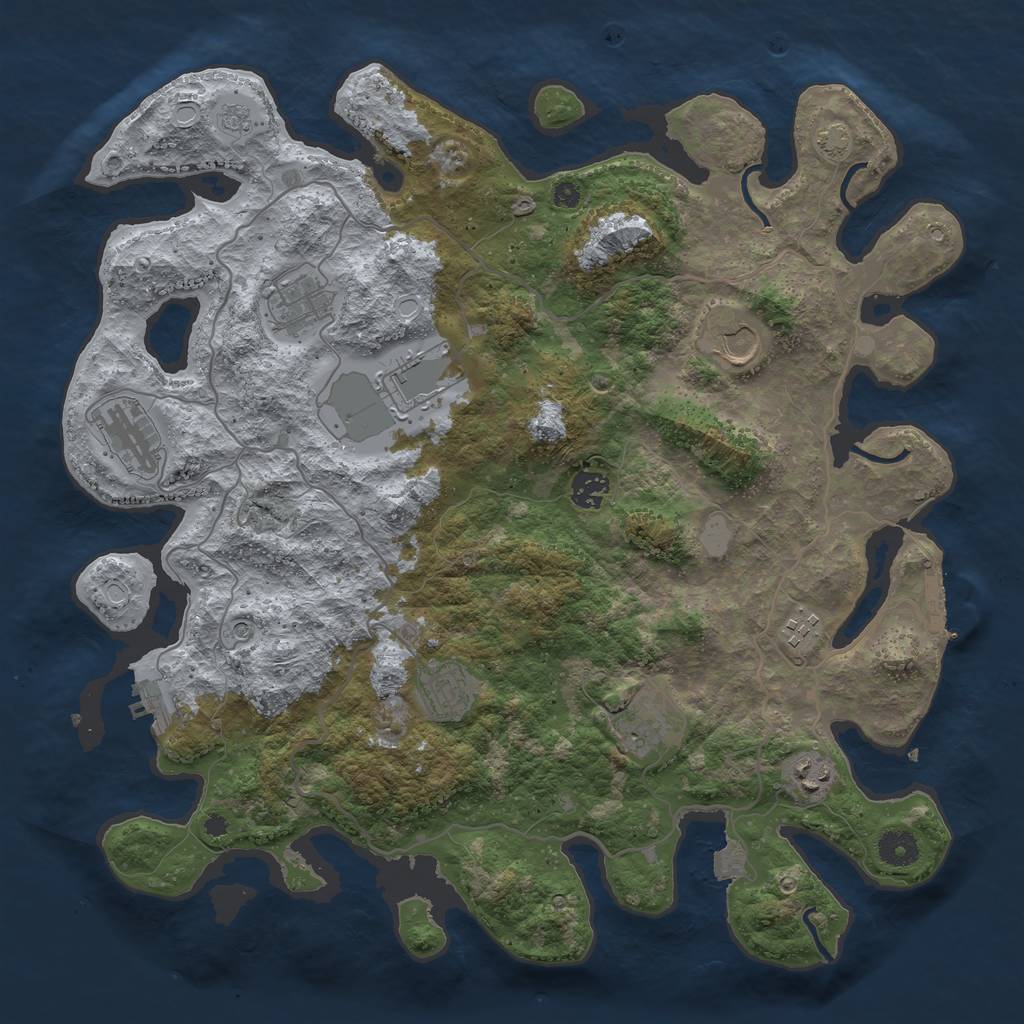 Rust Map: Procedural Map, Size: 4000, Seed: 5492048, 17 Monuments