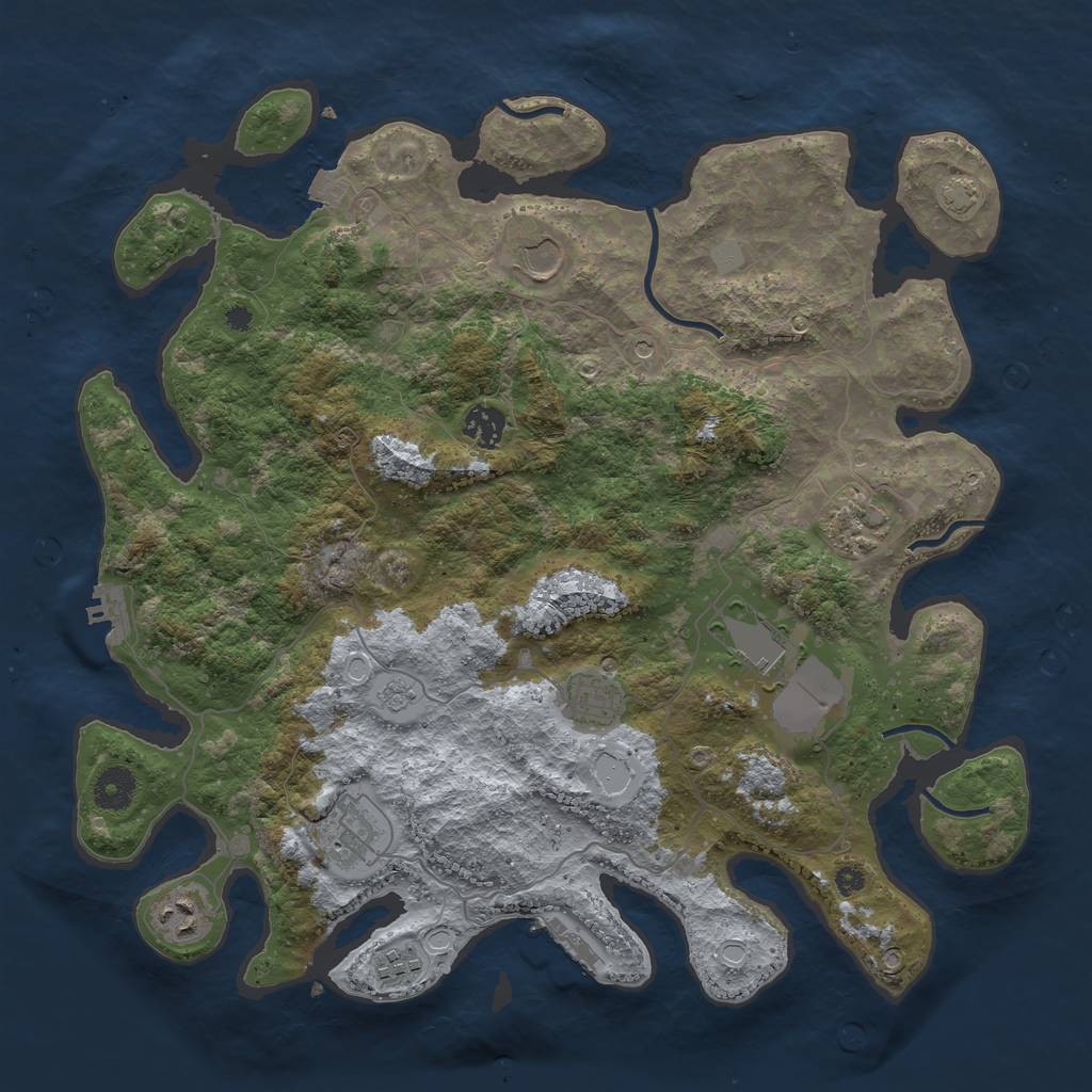 Rust Map: Procedural Map, Size: 3850, Seed: 78772414, 16 Monuments