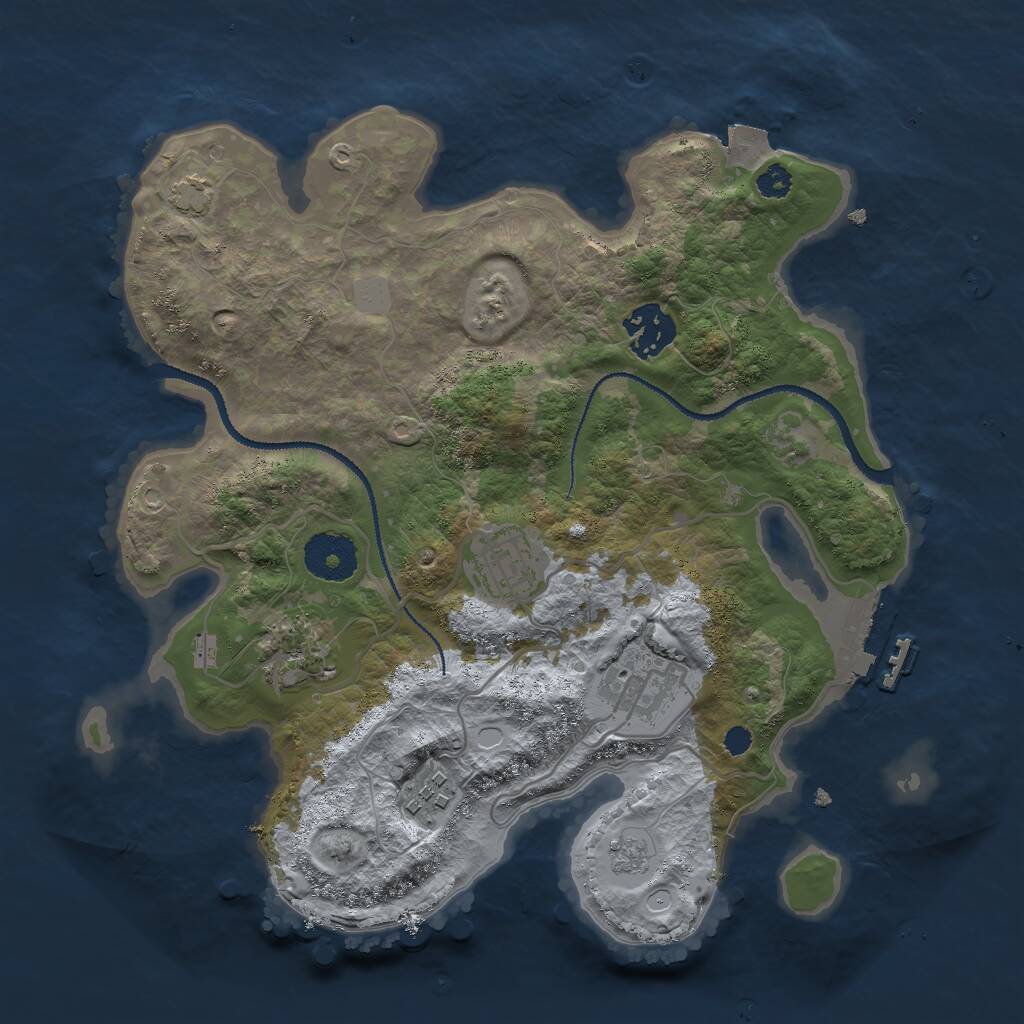Rust Map: Procedural Map, Size: 3000, Seed: 1031, 9 Monuments