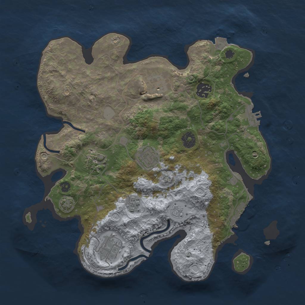 Rust Map: Procedural Map, Size: 3000, Seed: 1031, 13 Monuments