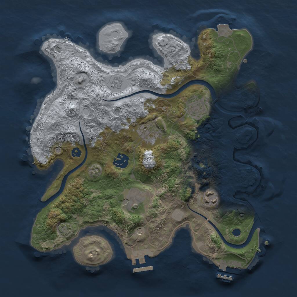 Rust Map: Procedural Map, Size: 3000, Seed: 79352, 12 Monuments