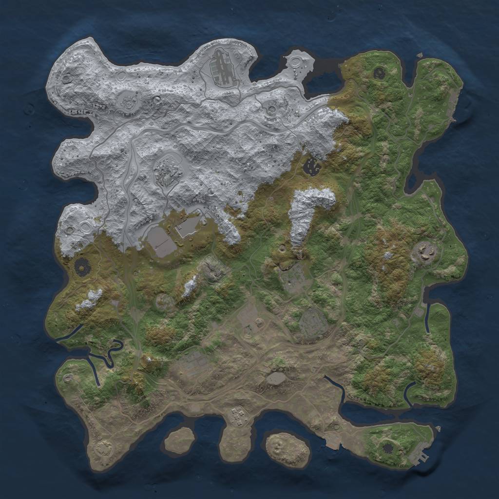 Rust Map: Procedural Map, Size: 4250, Seed: 5500000, 18 Monuments