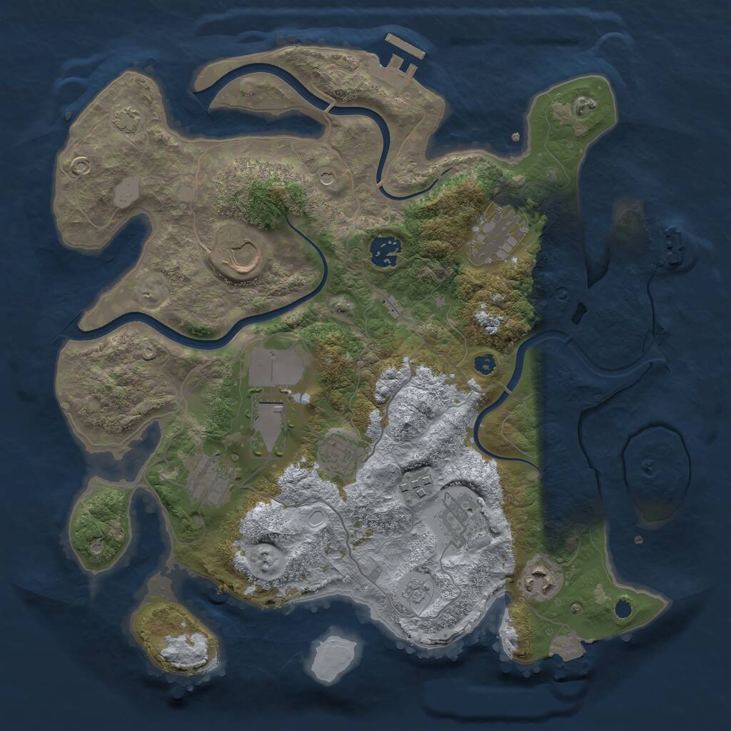 Rust Map: Procedural Map, Size: 3500, Seed: 20231026, 15 Monuments