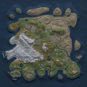 Thumbnail Rust Map: Procedural Map, Size: 3500, Seed: 1492170495, 13 Monuments