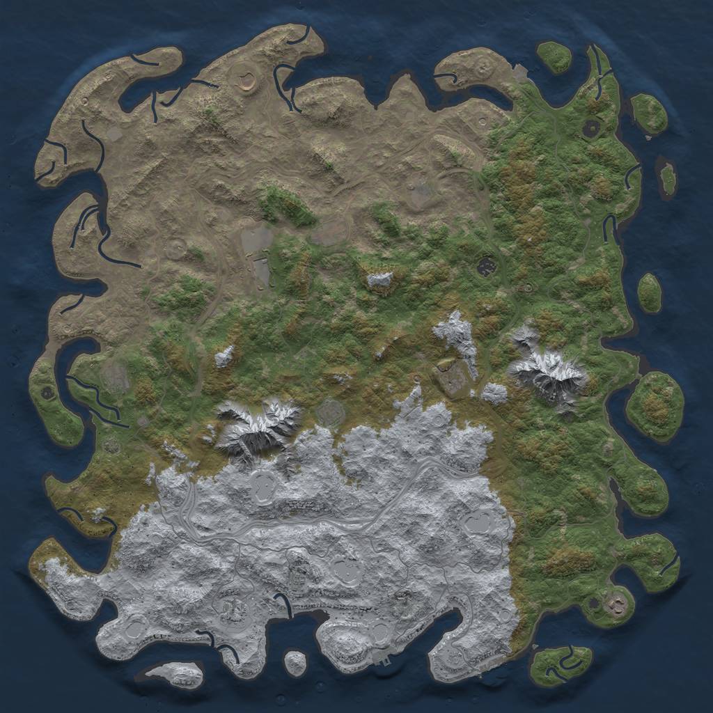 Rust Map: Procedural Map, Size: 6000, Seed: 12747, 19 Monuments
