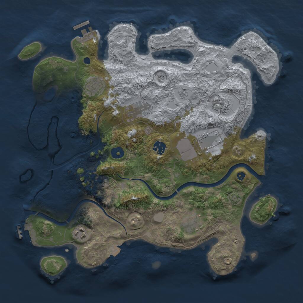 Rust Map: Procedural Map, Size: 3600, Seed: 49410426, 14 Monuments