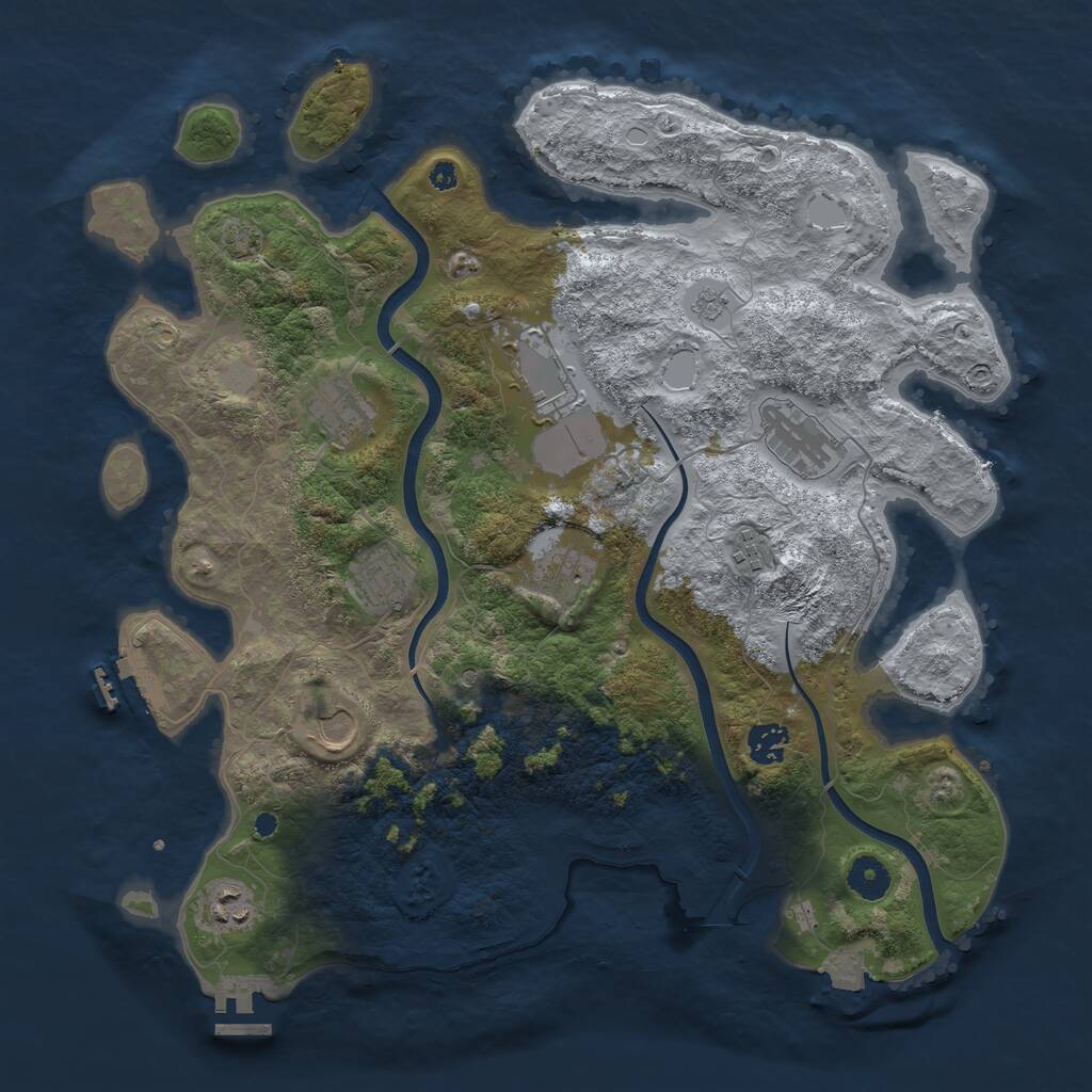 Rust Map: Procedural Map, Size: 3900, Seed: 73657748, 15 Monuments