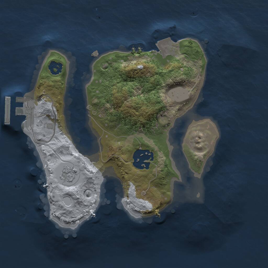 Rust Map: Procedural Map, Size: 1950, Seed: 75321, 4 Monuments