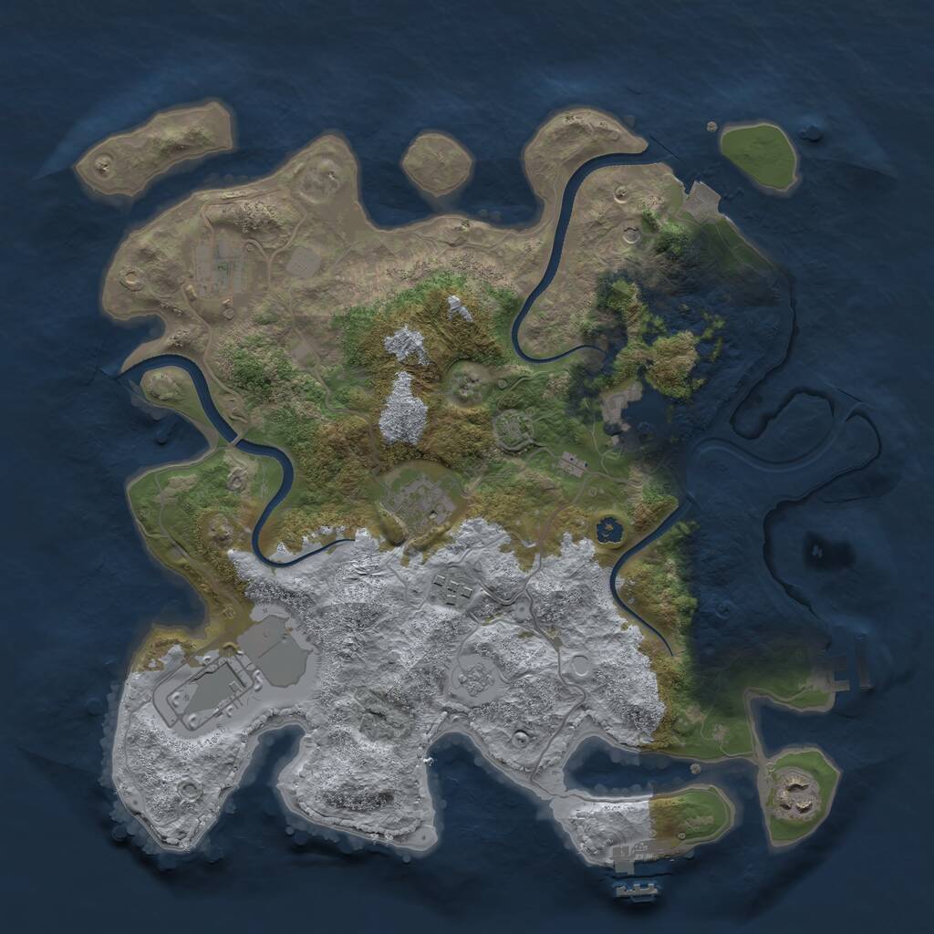Rust Map: Procedural Map, Size: 3500, Seed: 31706506, 12 Monuments
