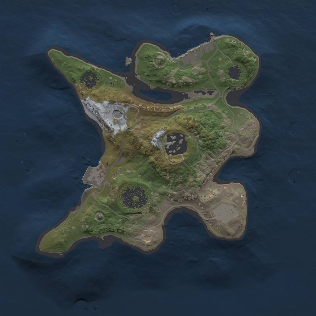 Rust Map: Procedural Map, Size: 2000, Seed: 33914043, 6 Monuments