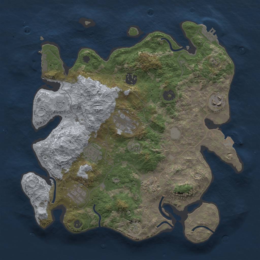 Rust Map: Procedural Map, Size: 3250, Seed: 15174, 13 Monuments