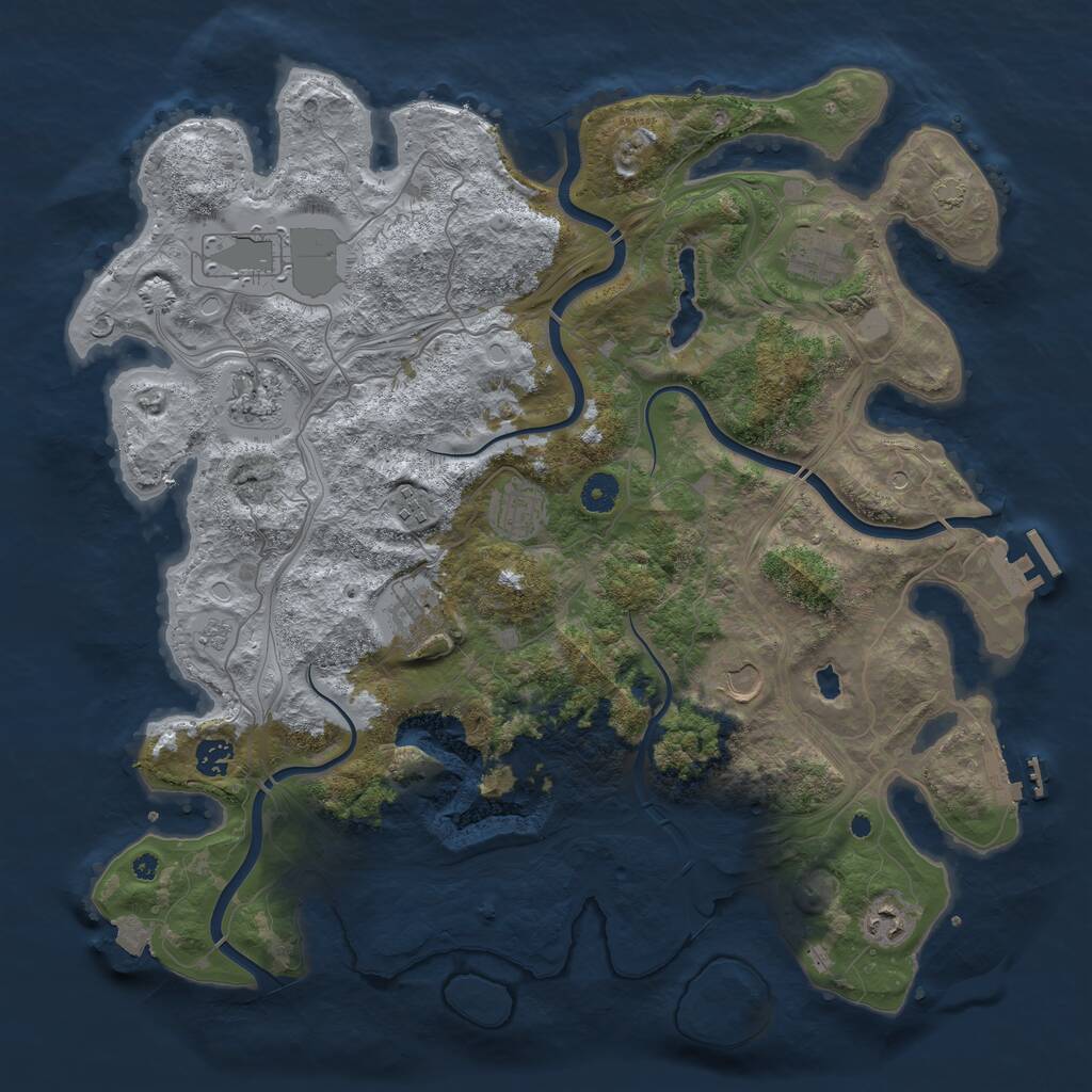 Rust Map: Procedural Map, Size: 4250, Seed: 87391097, 15 Monuments