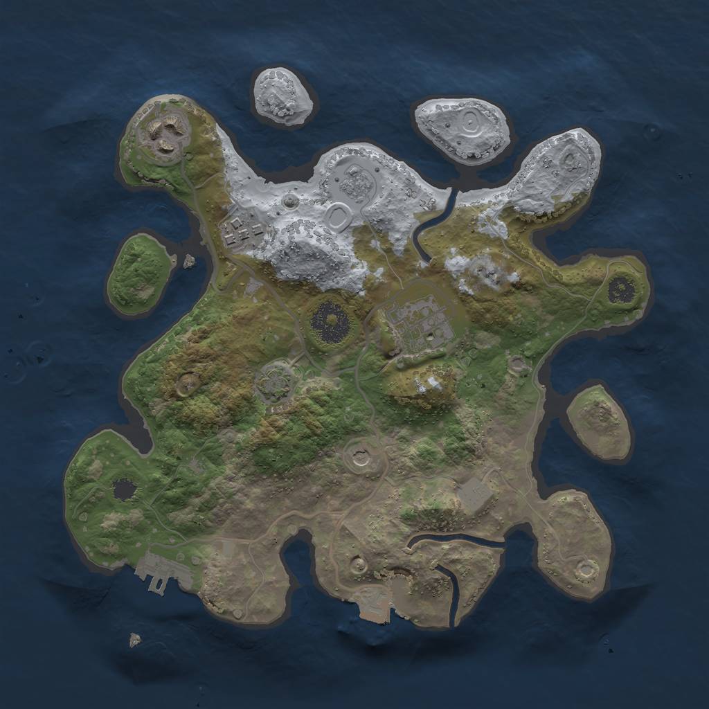 Rust Map: Procedural Map, Size: 2700, Seed: 7885, 10 Monuments