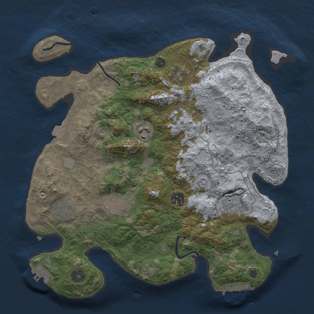 Rust Map: Procedural Map, Size: 3400, Seed: 80951907, 15 Monuments