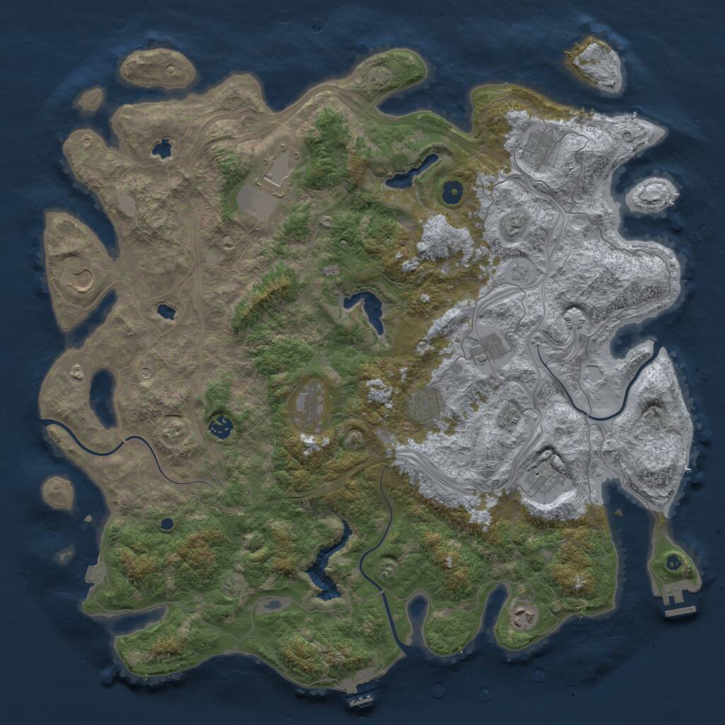 Rust Map: Procedural Map, Size: 4800, Seed: 1762451833, 16 Monuments