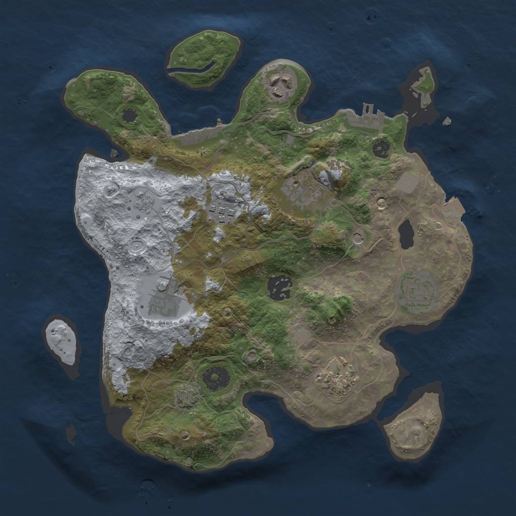 Rust Map: Procedural Map, Size: 3000, Seed: 23768534, 15 Monuments