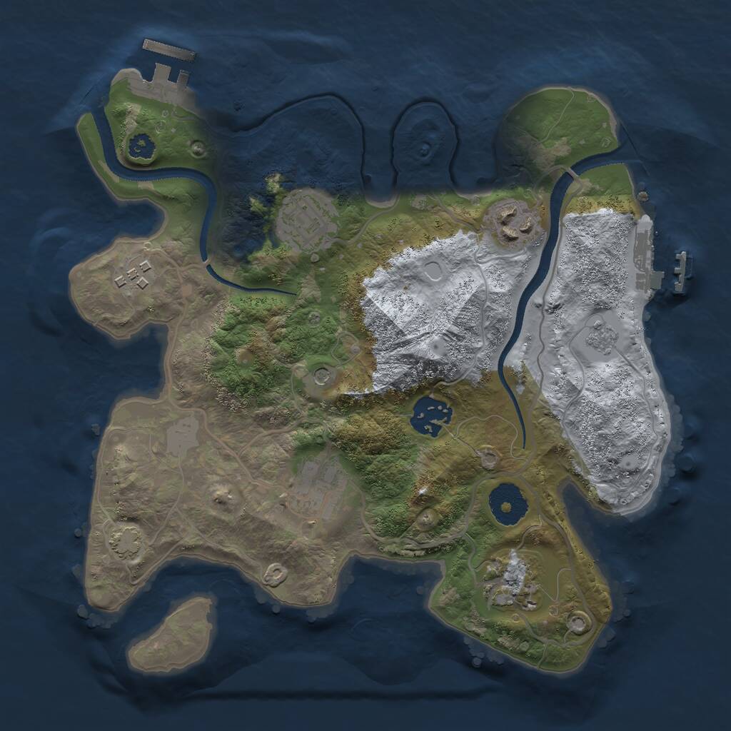 Rust Map: Procedural Map, Size: 2800, Seed: 363603438, 12 Monuments