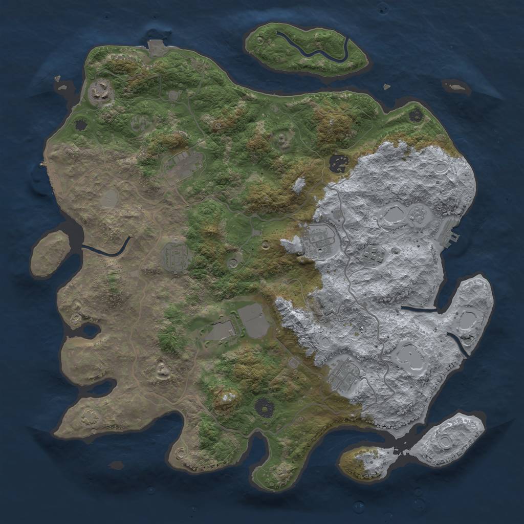 Rust Map: Procedural Map, Size: 4000, Seed: 3265824, 16 Monuments
