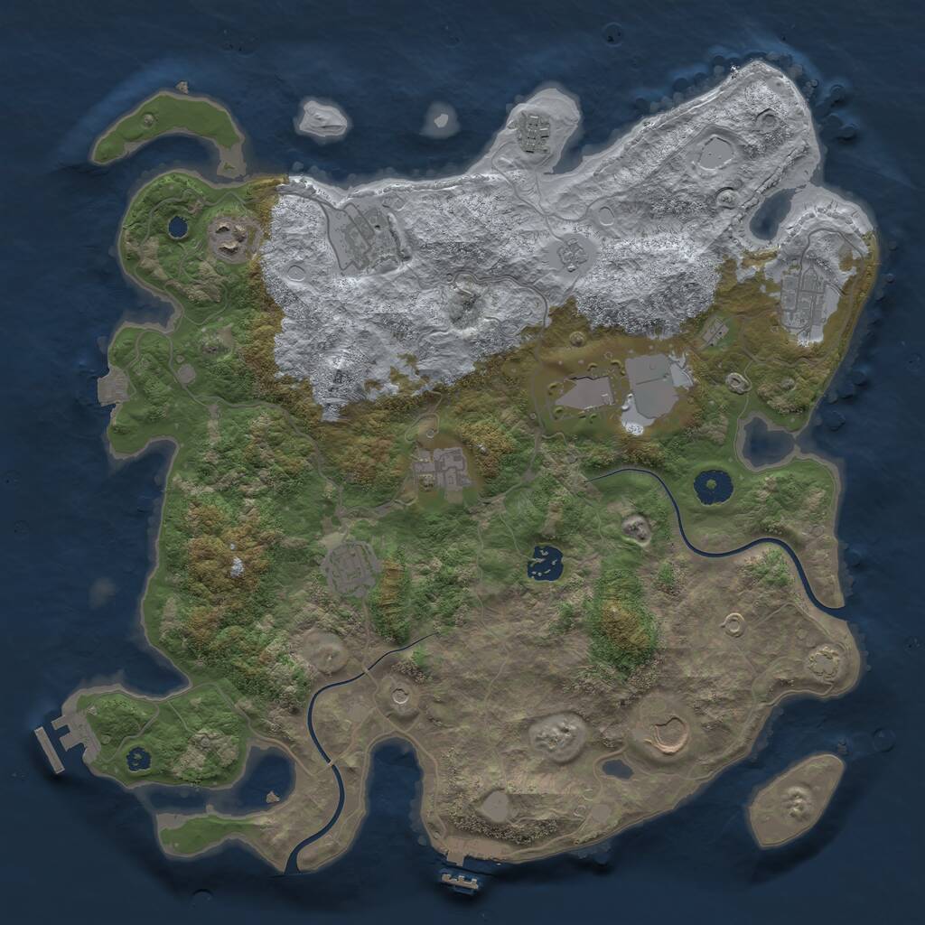 Rust Map: Procedural Map, Size: 3800, Seed: 20796653, 15 Monuments