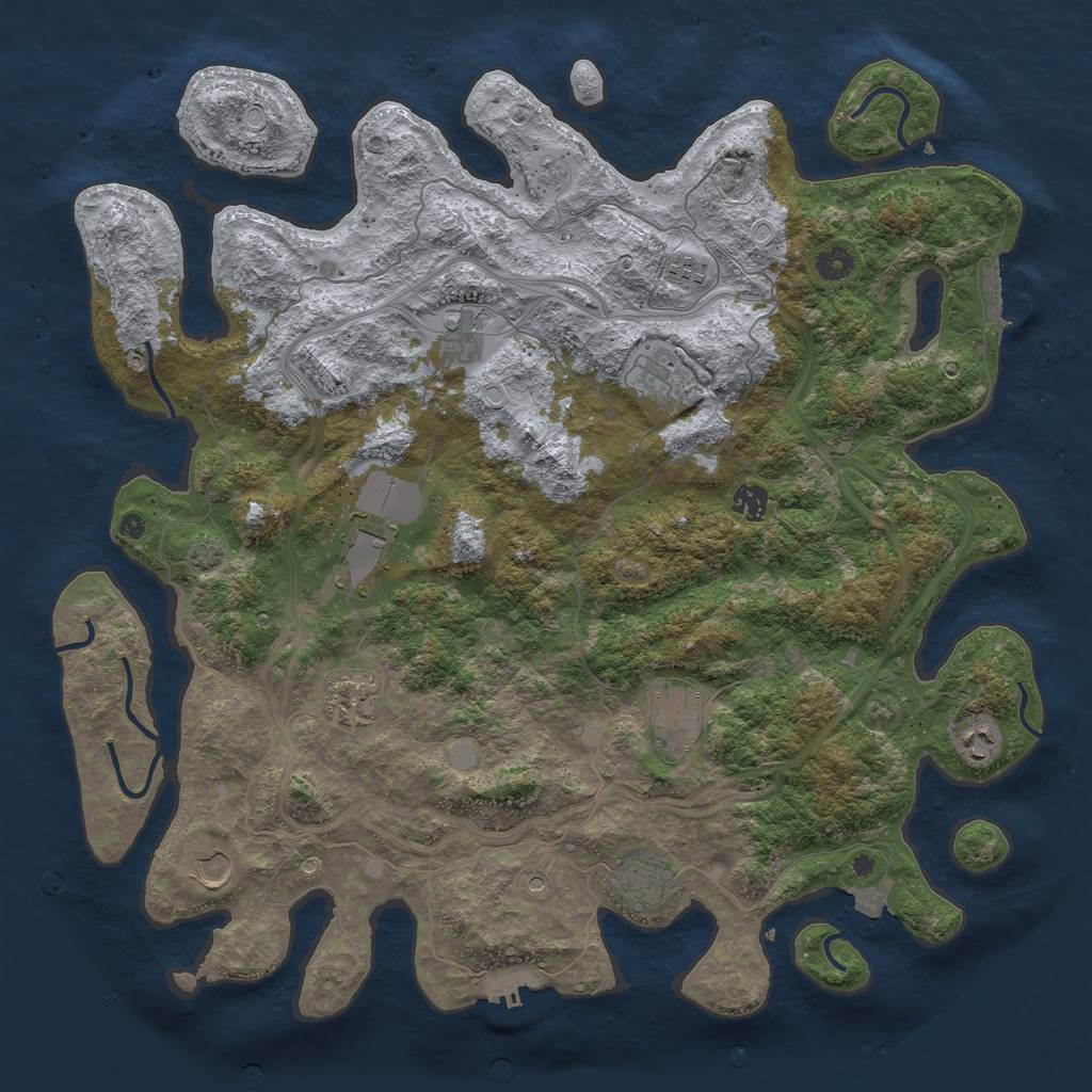 Rust Map: Procedural Map, Size: 4500, Seed: 41532, 18 Monuments