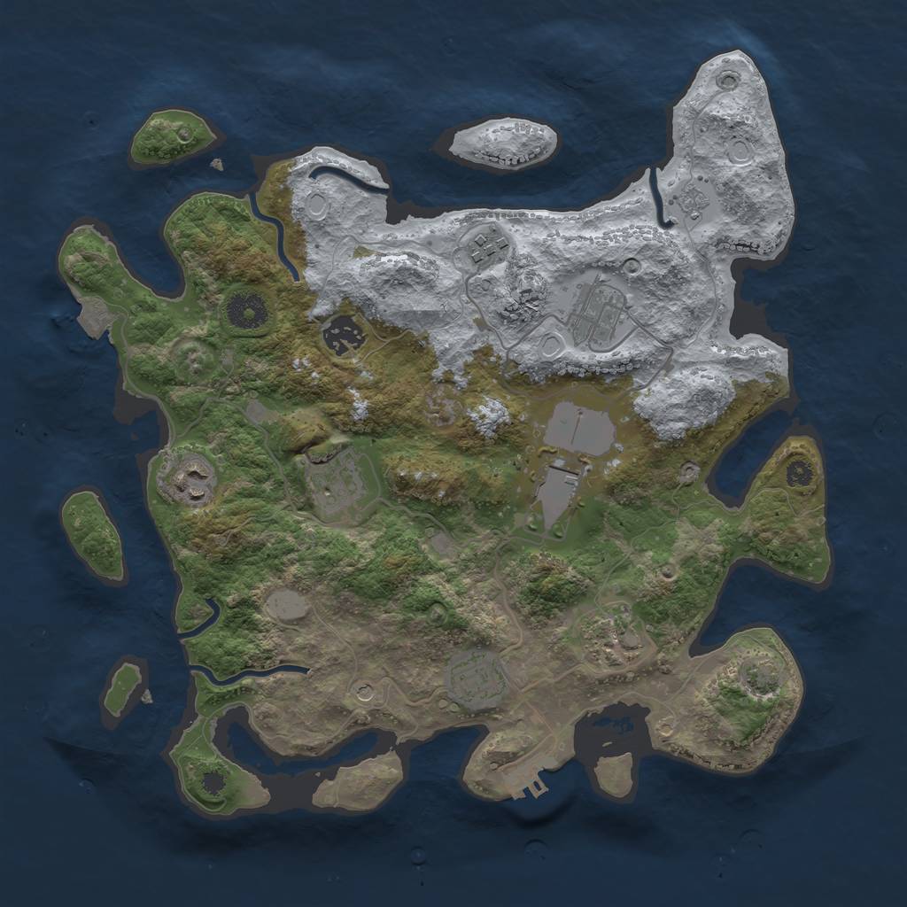 Rust Map: Procedural Map, Size: 3500, Seed: 6134, 15 Monuments