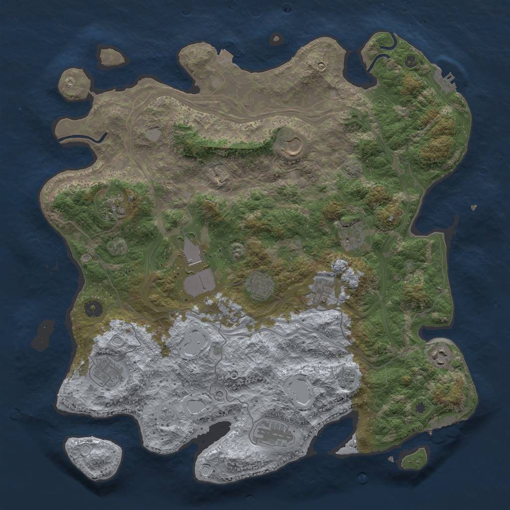 Rust Map: Procedural Map, Size: 4250, Seed: 1866258031, 18 Monuments