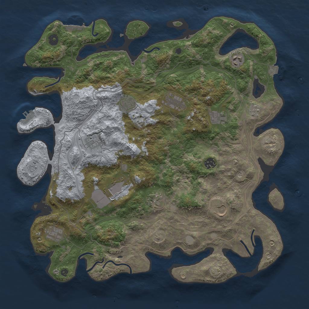 Rust Map: Procedural Map, Size: 4250, Seed: 811761494, 19 Monuments