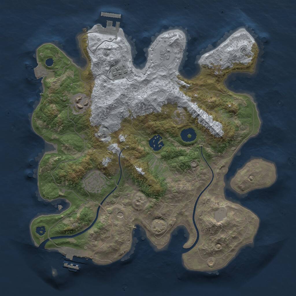 Rust Map: Procedural Map, Size: 3000, Seed: 483749978, 10 Monuments
